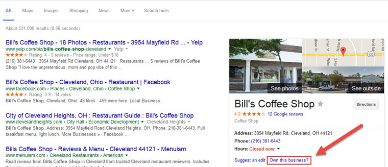 Google My Business local SEO